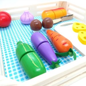 Tooky Toy Ahşap Tepsili Sebze Kesme Seti